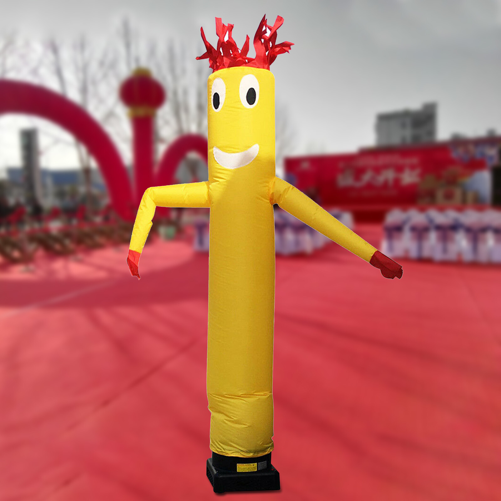 Yellow 10ft Inflatable Wacky Waving Flailing Arms Tube Man Dancing Air Puppet