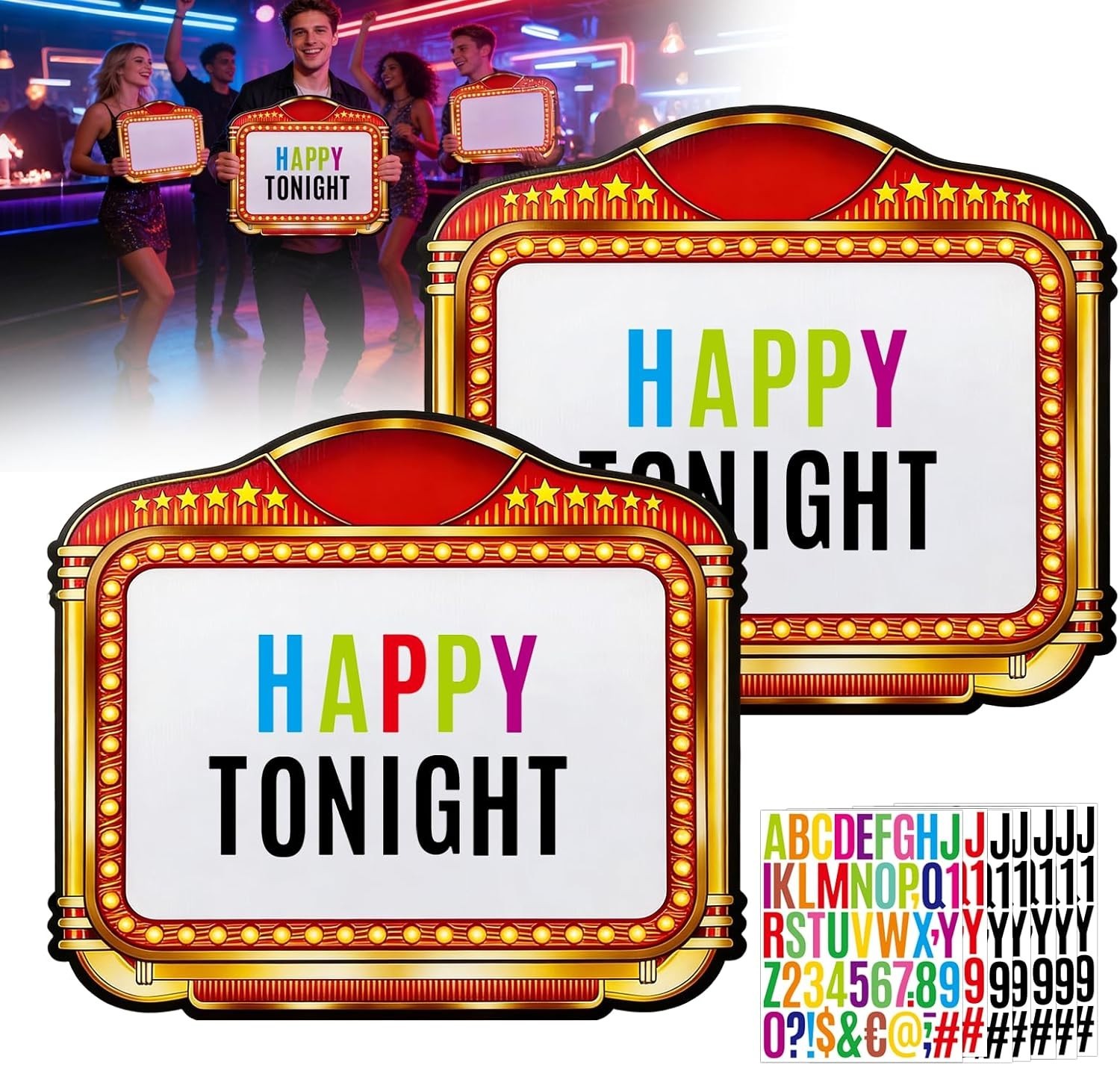 2 Pack Wedding Bottle Service Sign with Letters Sticker,DoubleSided Design,22…