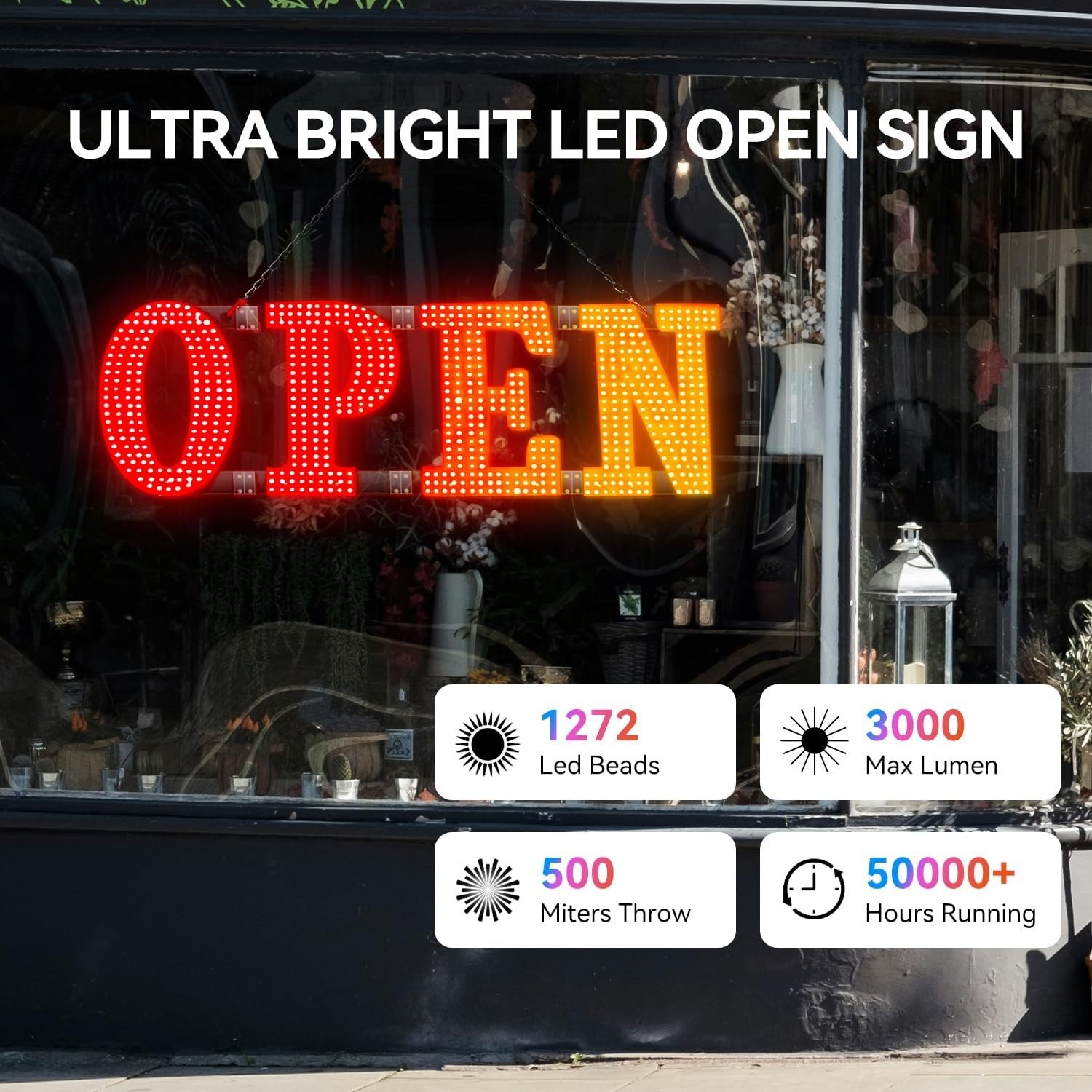Open Sign 48&Prime;x16&Prime; Large LED Open Signs for Business Color Remote Control