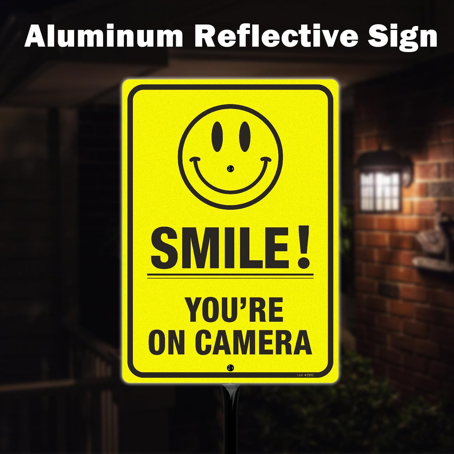 Large Smile You&rsquo;re On Camera Signs Video Surveillance Sign with 54&Prime; Stake 2 …