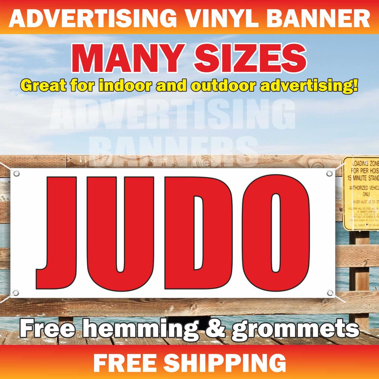 JUDO Advertising Banner Vinyl Mesh Sign iu-jitsu karate kung fu taekwondo