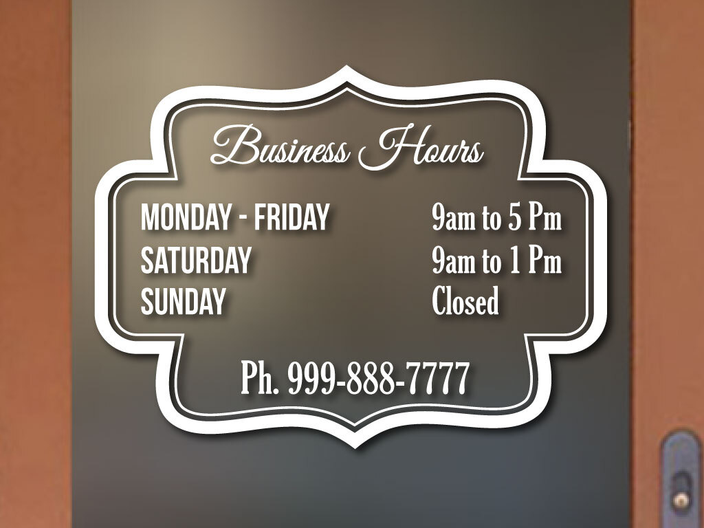 COOL SHAPE STORE ORIGINAL BUSINESS HOURS COLORS and Sizes PERSONALIZED Sign