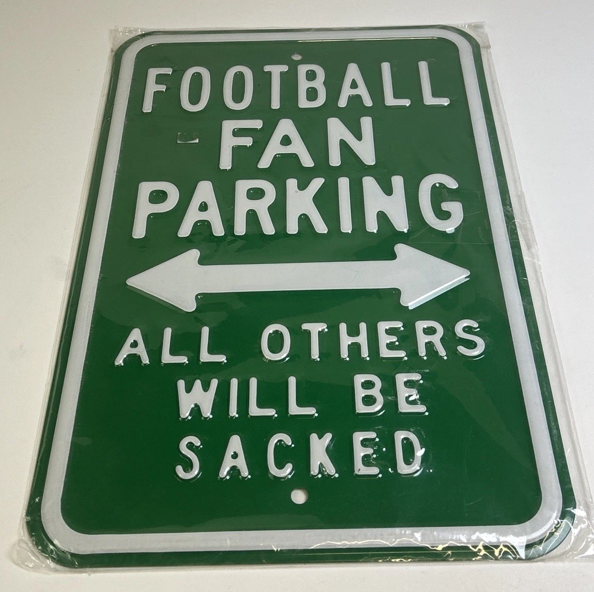 Football Fan Parking Green Wall Decor Novelty Metal Sign 2lb 15oz Man Cave Decor