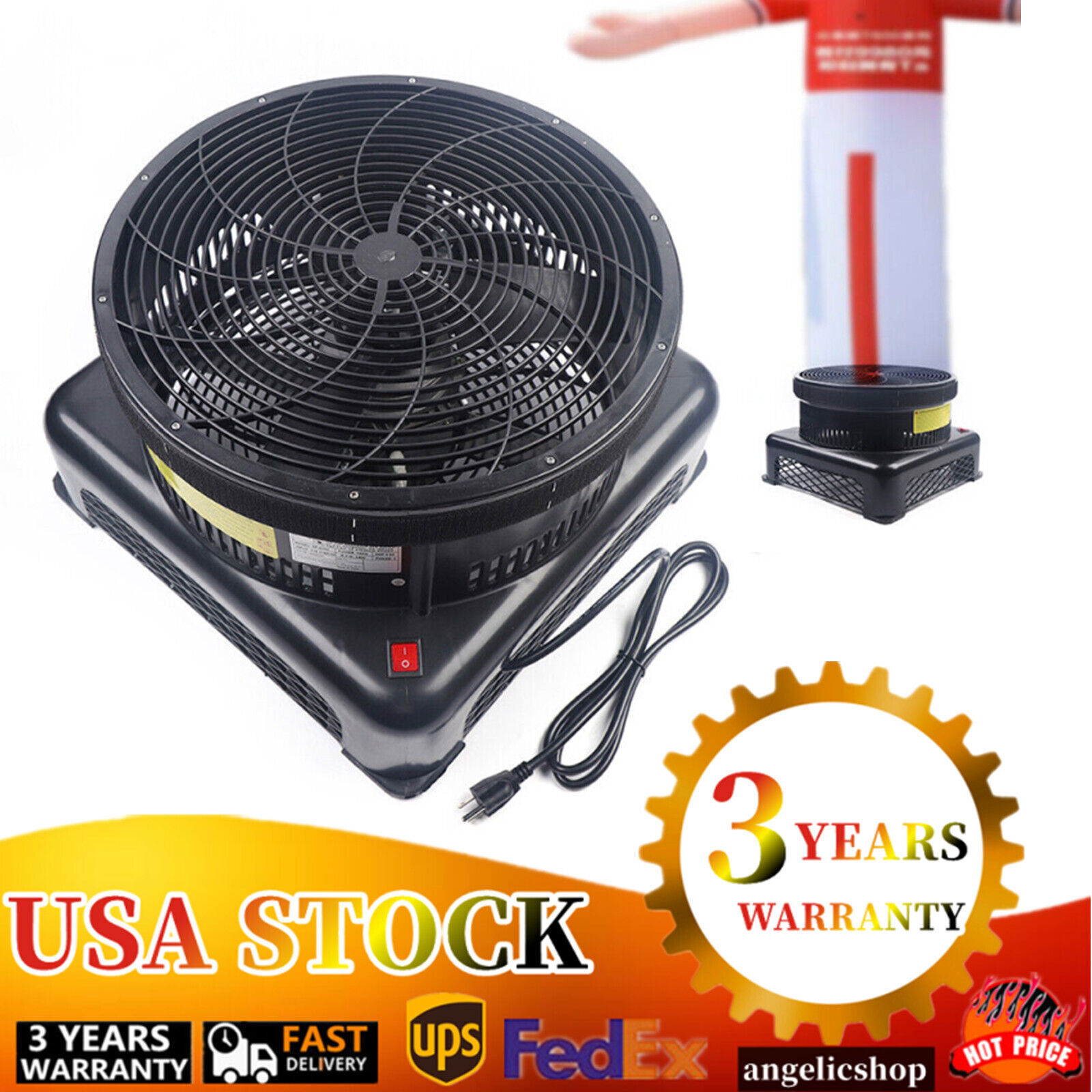 550W Air Blower Fan For Inflatable Wind Dancer Dancing Tube Man Puppet Fly Guy