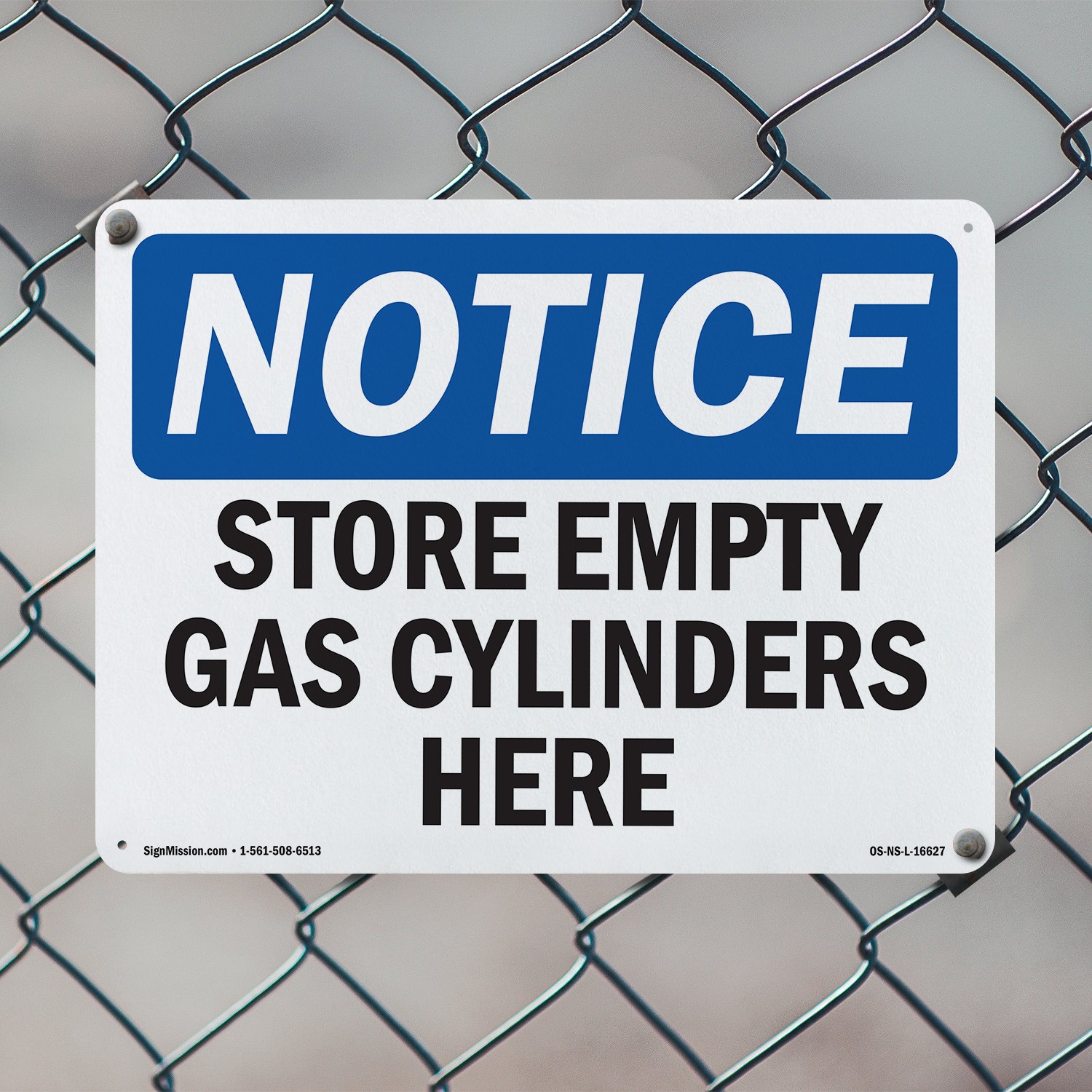 Store Empty Gas Cylinders Here OSHA Notice Sign Metal,, Decal 5 or 10 Pack