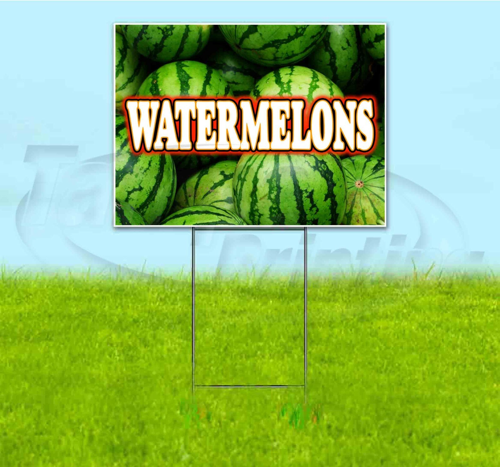 WATERMELONS 18×24 Yard Sign WITH STAKE Corrugated Bandit USA BUSINESS FRUIT