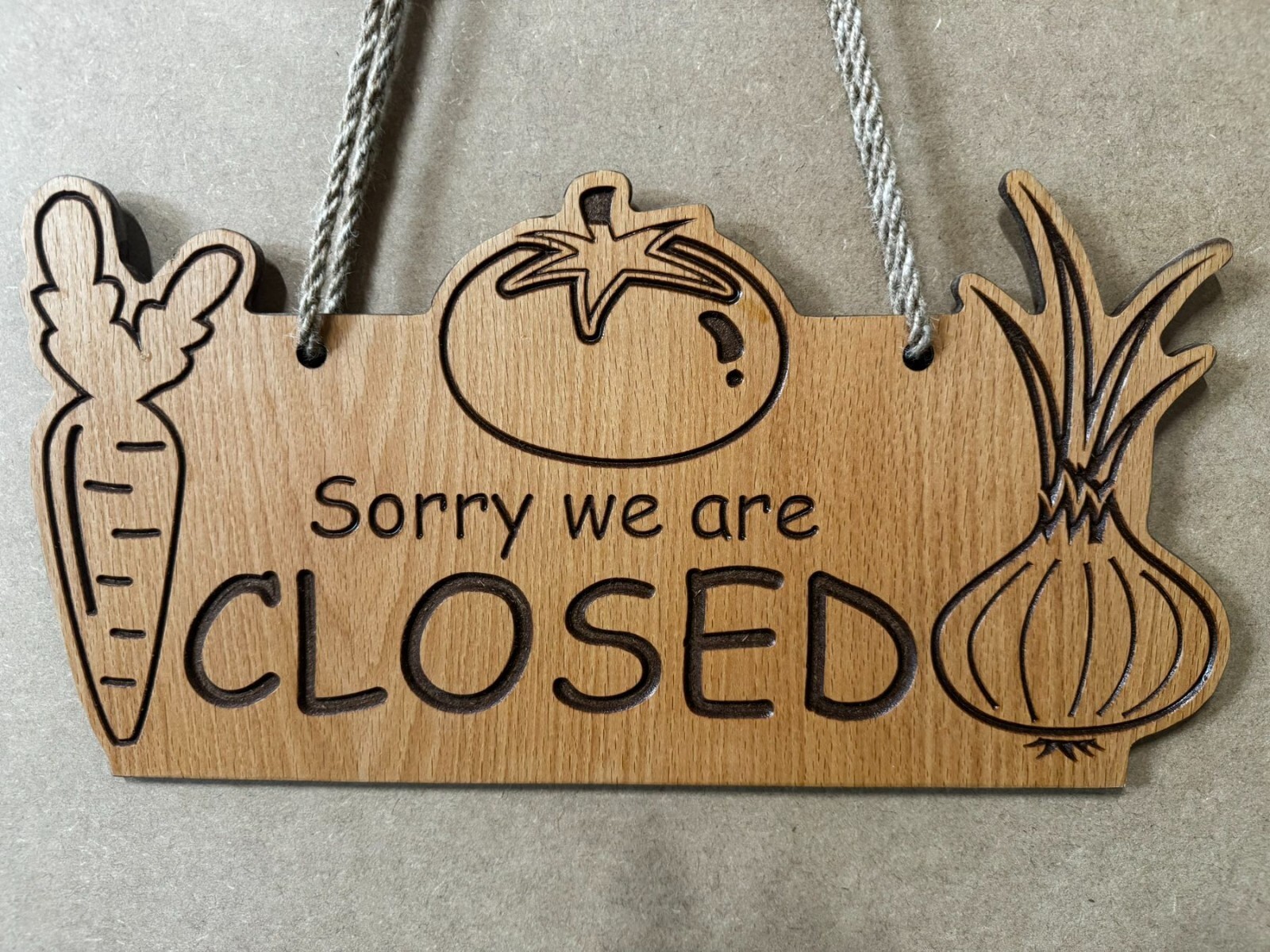 Extra large « Open-Closed » double sided sign for Vegan shops, vegetable shop etc.