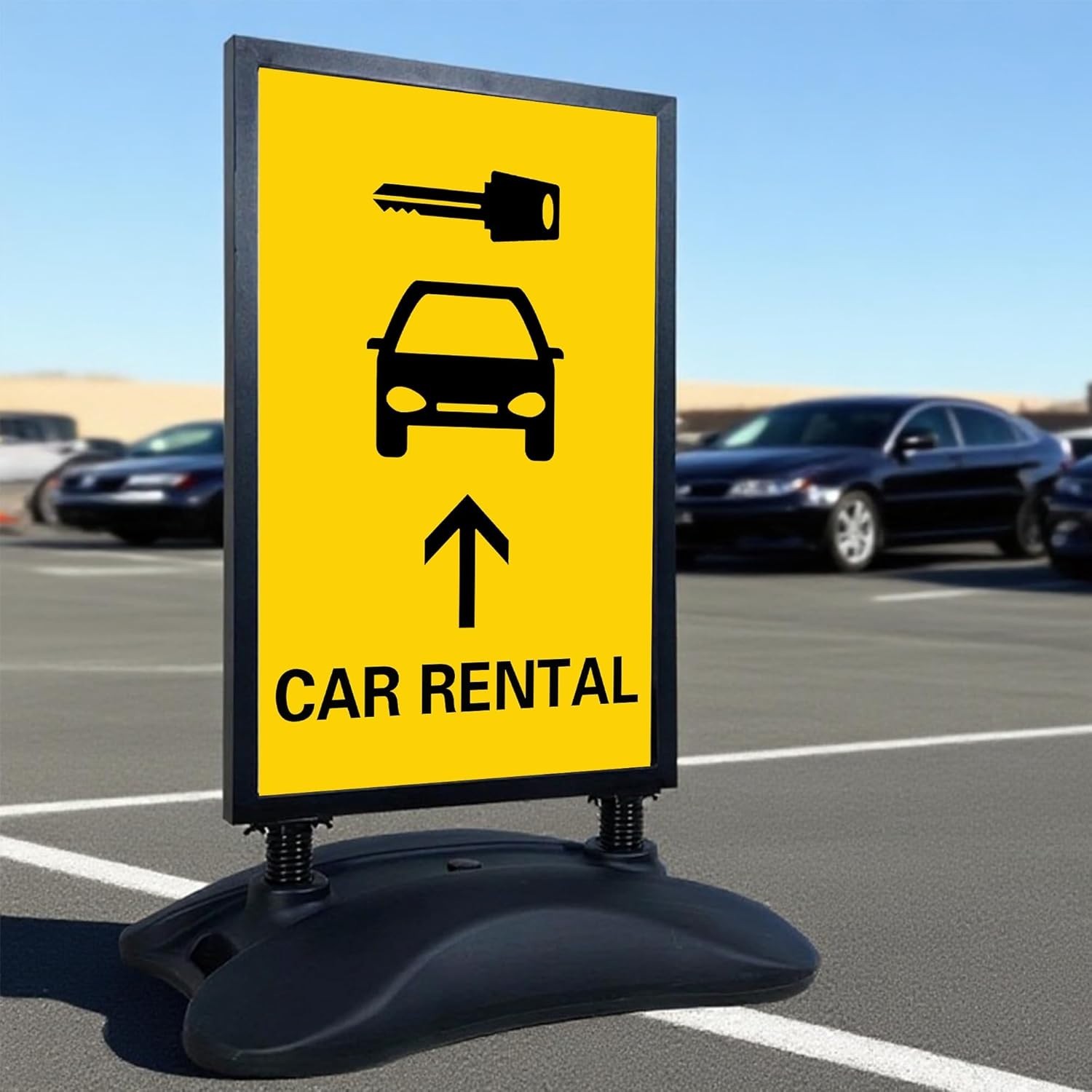24&Prime;x36&Prime; Water Base Sidewalk Sign Holder with Wheels, Outdoor Poster Stand