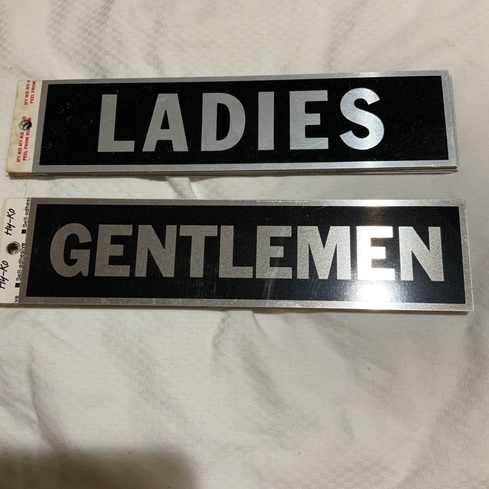 HILLMAN and HY-KO 8&Prime; x 2&Prime; LOT OF 34 ASSORTED Self Adhesive Business Signs