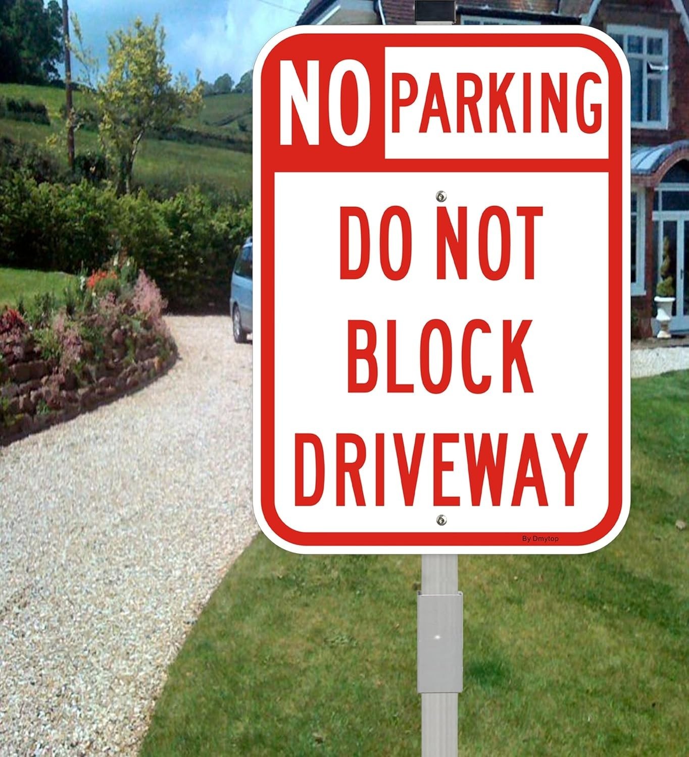 14&Prime; x 10&Prime; Reflective No Parking Signs – 2 Pack with Rust-Free Stake Included
