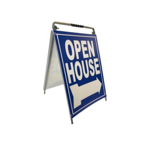 Real Estate Open House Sign Kit Metal A-Frame 5 Pack Blue Mod-Mini