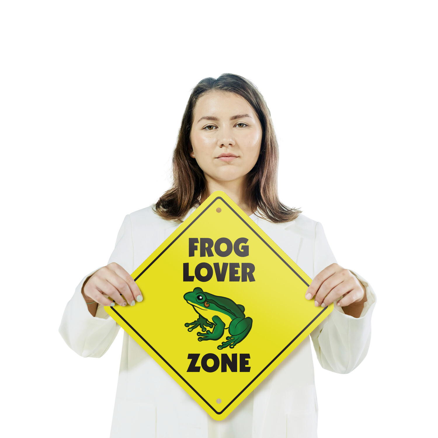 Frog Lover Plastic Street Sign Crossing Xing Gift Novelty Funny