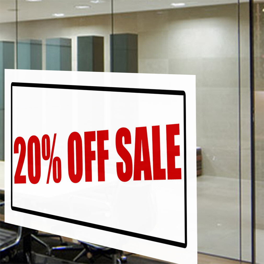 Decal Stickers 20% off Sale Promotion Business Vinyl Store Sign Label Business
