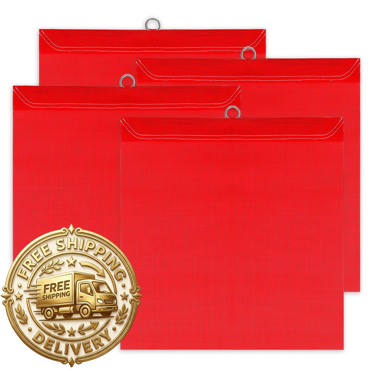 Nvaav 4-Piece 18 X 18 Inch Red Mesh Safety Warning Flag For