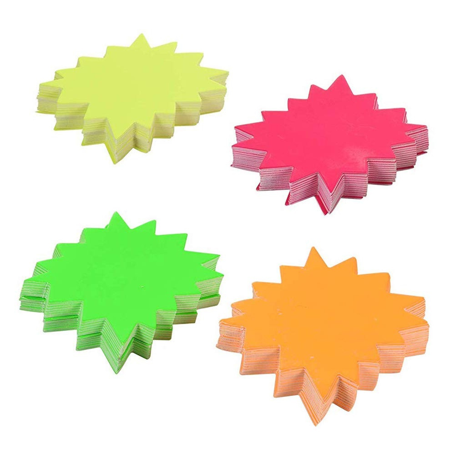 200 Pieces Fluorescent Promotion Retail Sale Signs Starburst Signs Bright Pap…