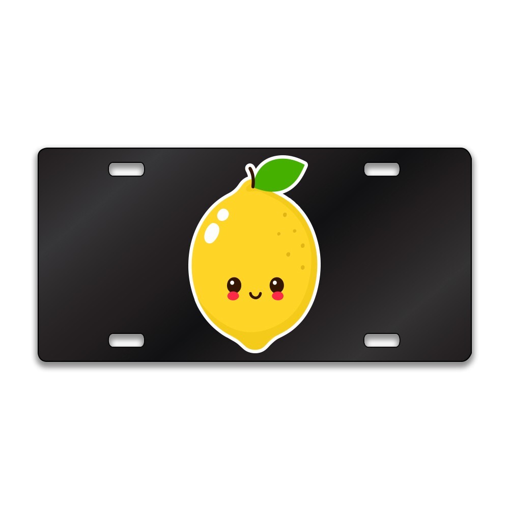 HAPPY LEMON FUNNY Chrome or Black Acrylic License Plate CUSTOM LP0051