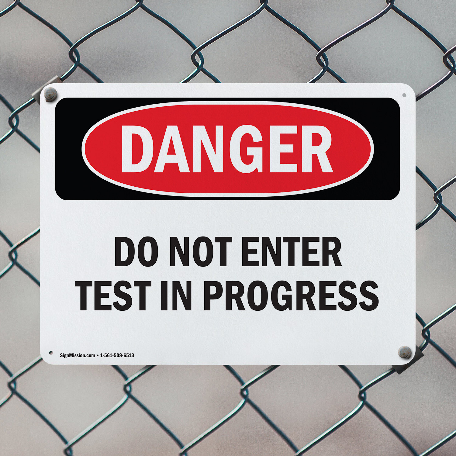 (2 Pack) Do Not Enter Test In Progress OSHA Danger Sign Decal Metal Plastic