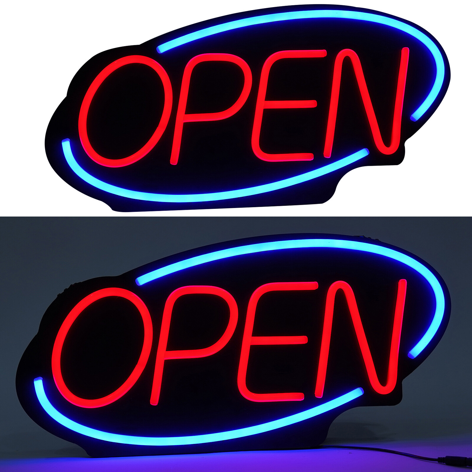 24 x 12 inch Bright LED Open Sign Neon Light for Restaurant Bar Shop Store Club