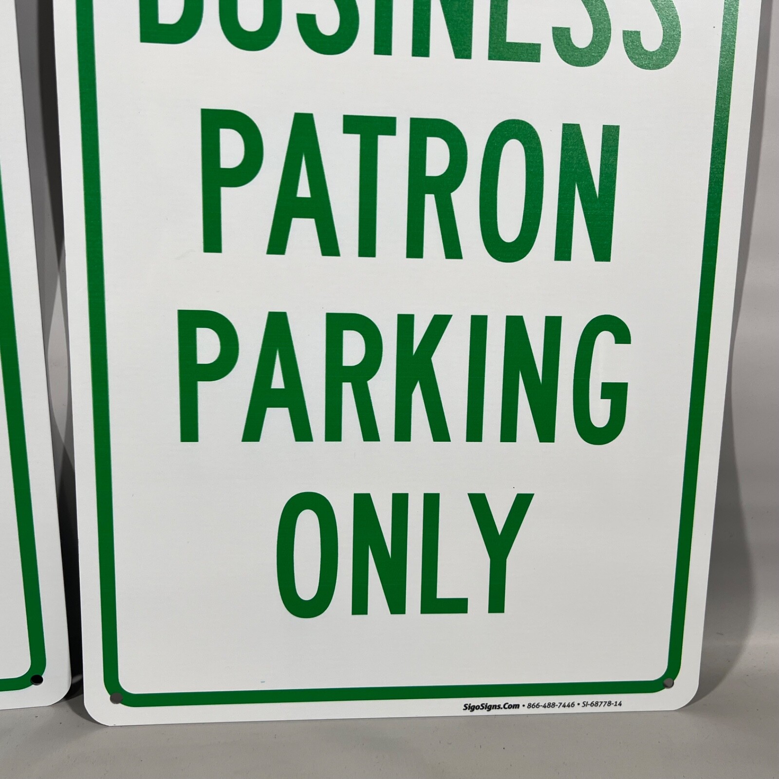 Set 2 Vertical Metal Sign Weatherproof Street Business Patron Parking Only New
