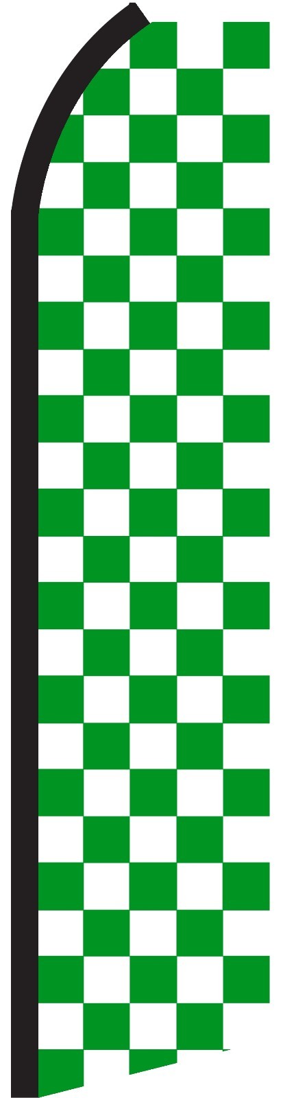 CHECKERED Green White Checker SWOOPER FLAG Flutter Feather Tall Sign Banner 1949