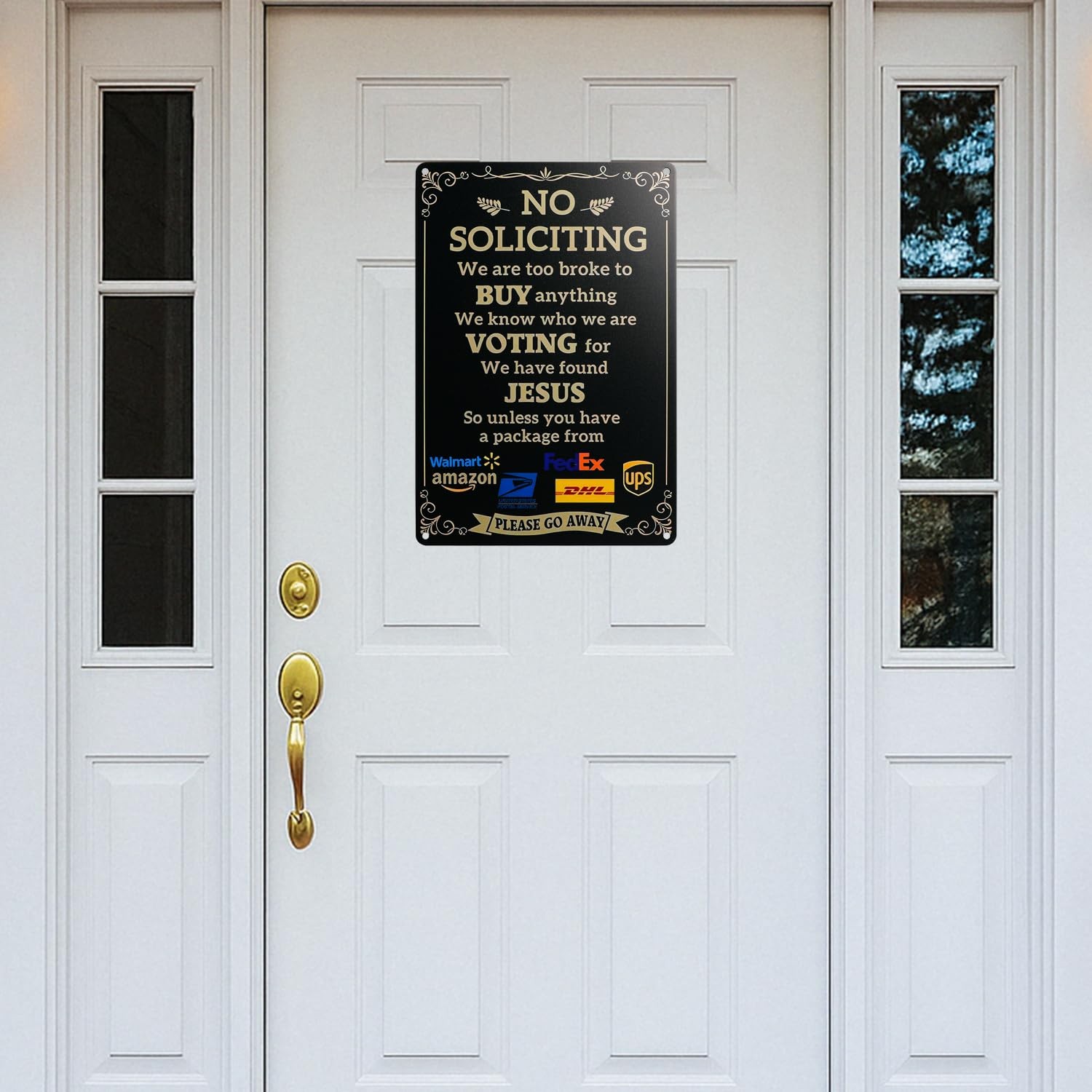 No Soliciting Sign for House Front Door Funny No Soliciting Signs for Home -A…