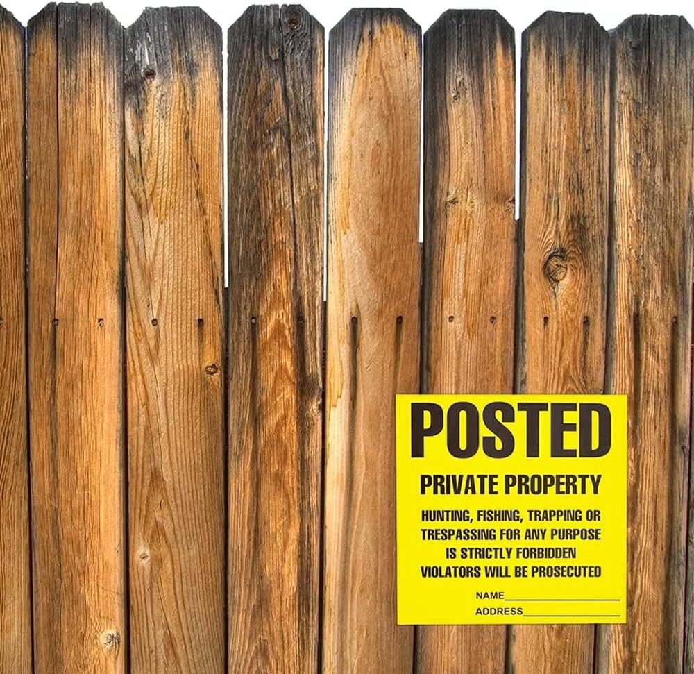 Posted Signs 20-Pack, No Hunting/Trespassing, Heavy Duty, 11&Prime;x11&Prime; Yellow