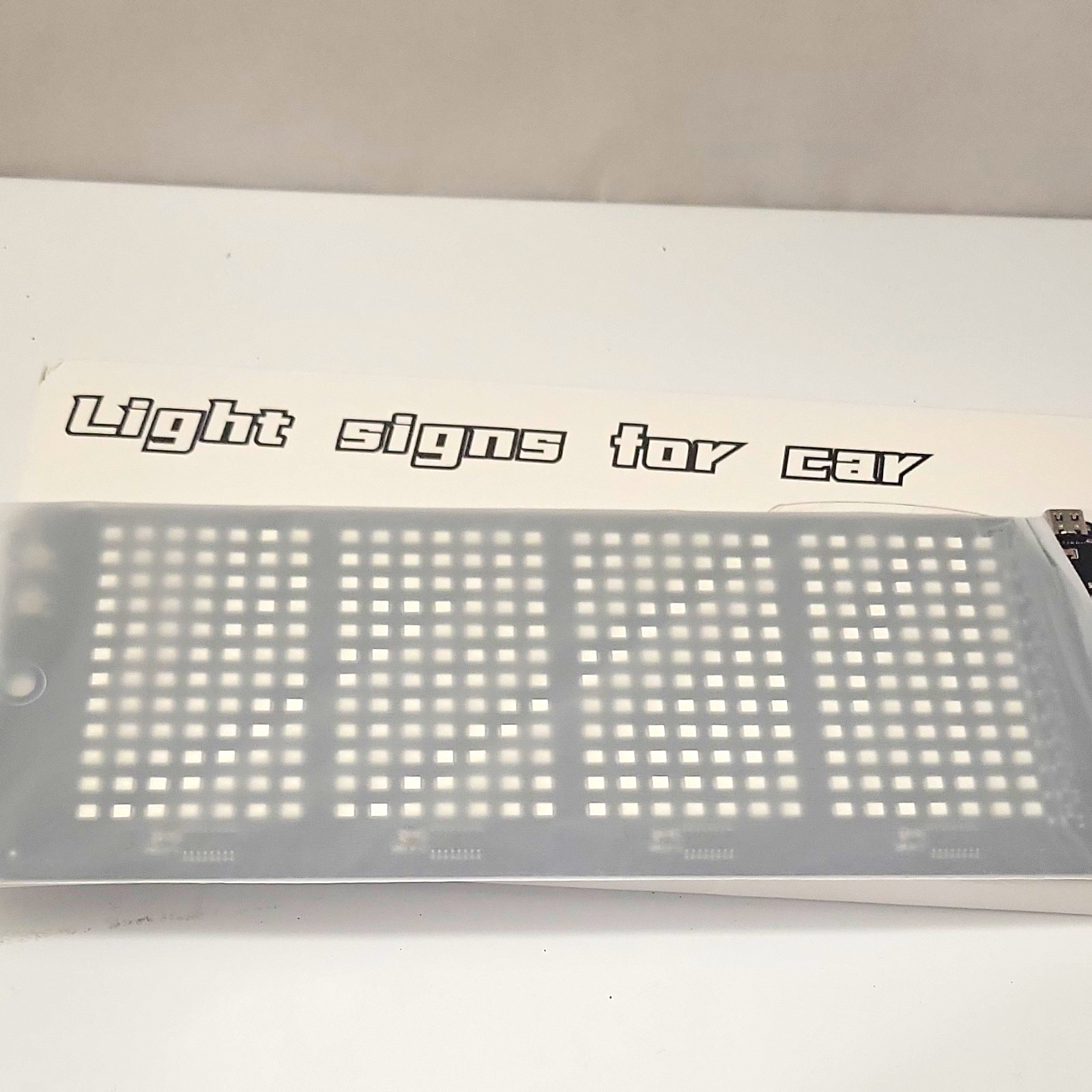 LED Electronic Light Sign for Car Auto Use, Gray Plastic Display Panel