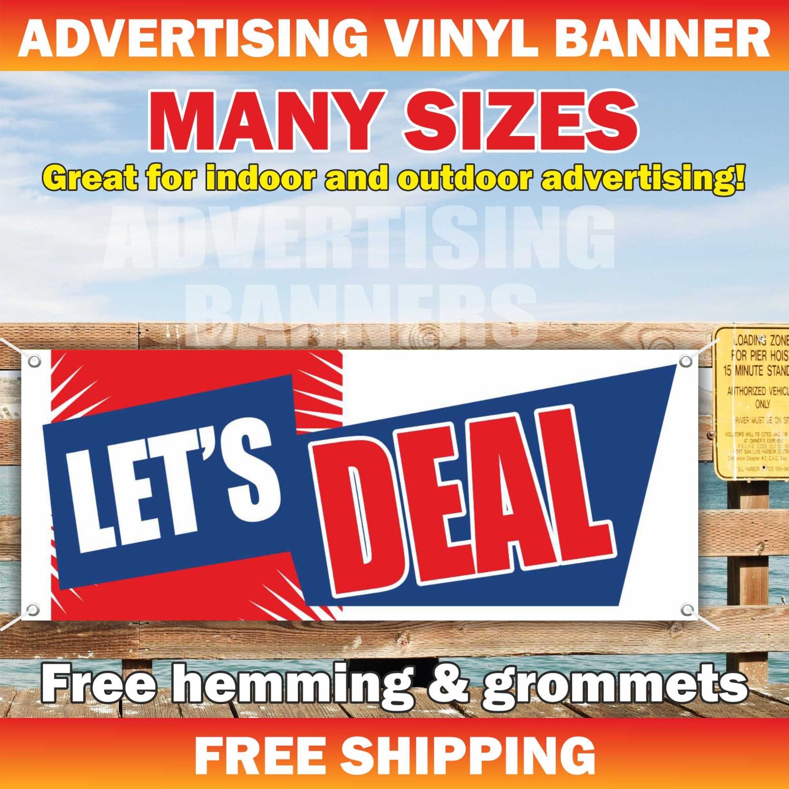 LET’S DEAL Advertising Banner Vinyl Mesh Sign used car sale vehicle we finance