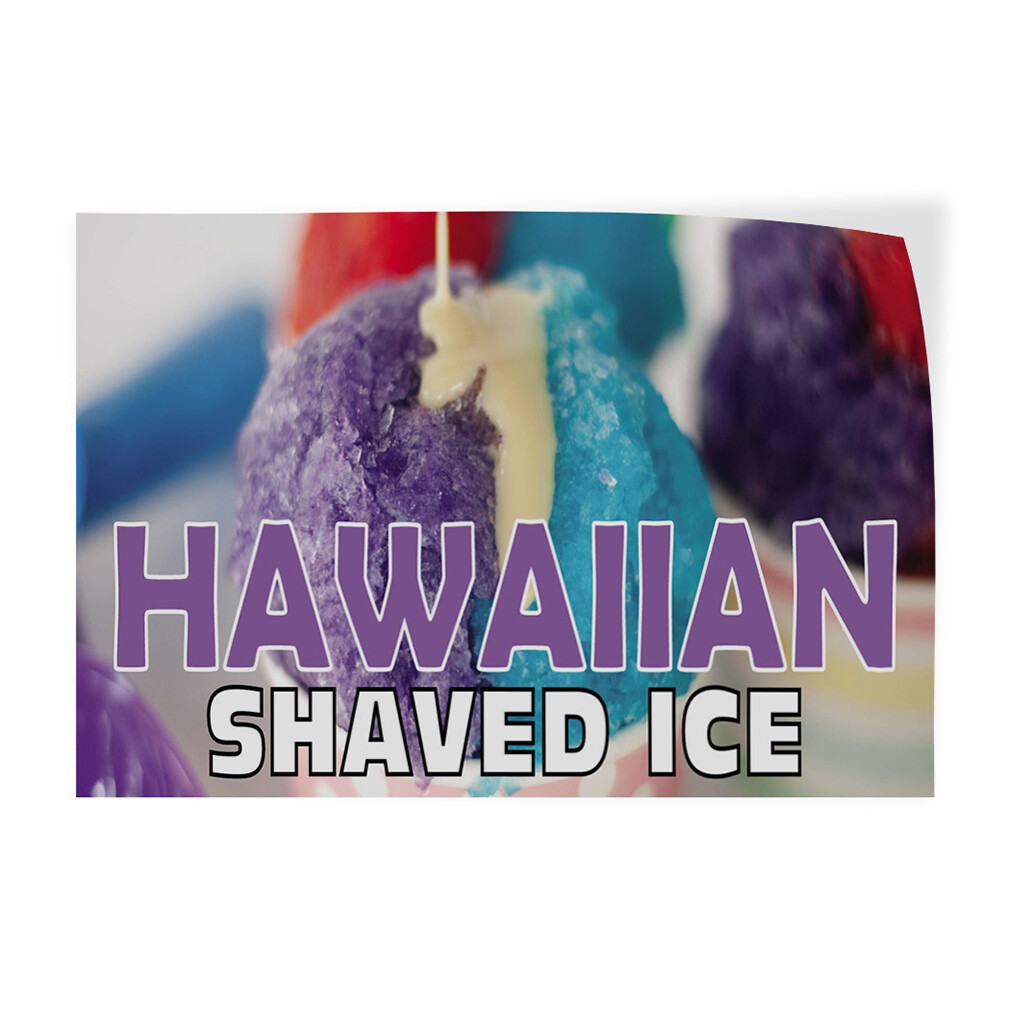 Decal Stickers Hawaiian Shaved Ice Advertising Printing H Vinyl Store Sign Label