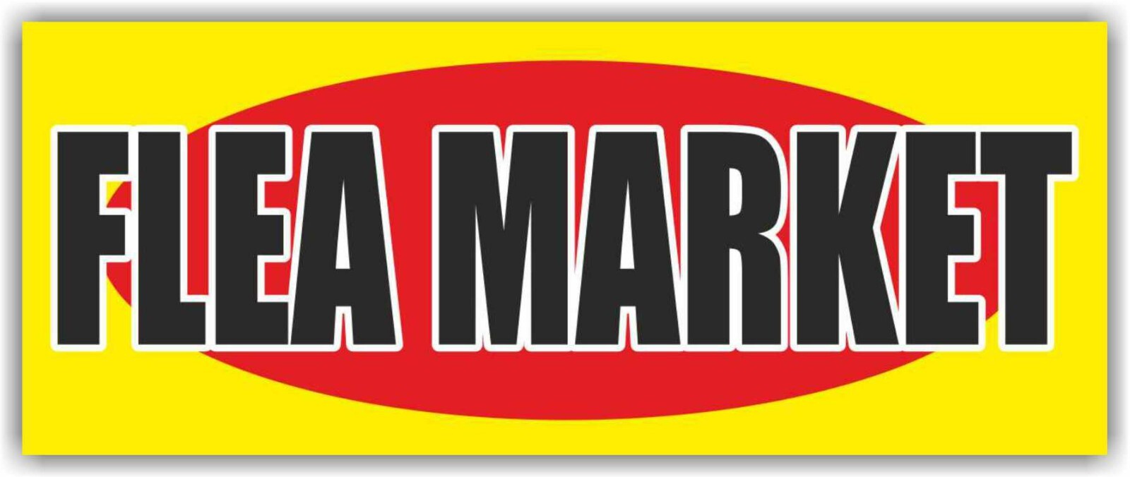 FLEA MARKET Advertising Banner Vinyl Mesh Sign Antiques Shop Garage Sale Swap