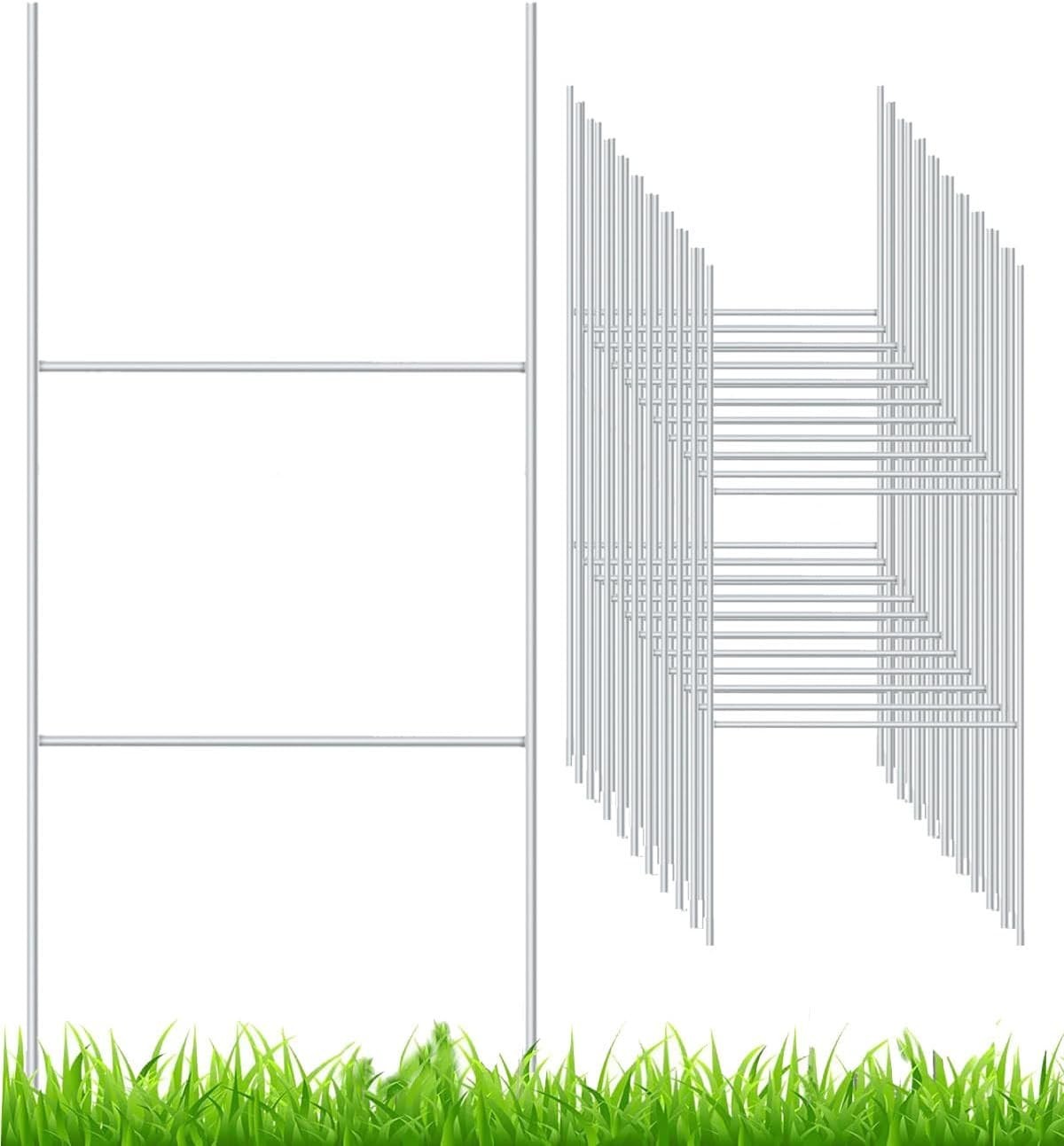 20 Metal Yard Sign Holders – 18 »x7 » Rust-Resistant Stakes for All Weather