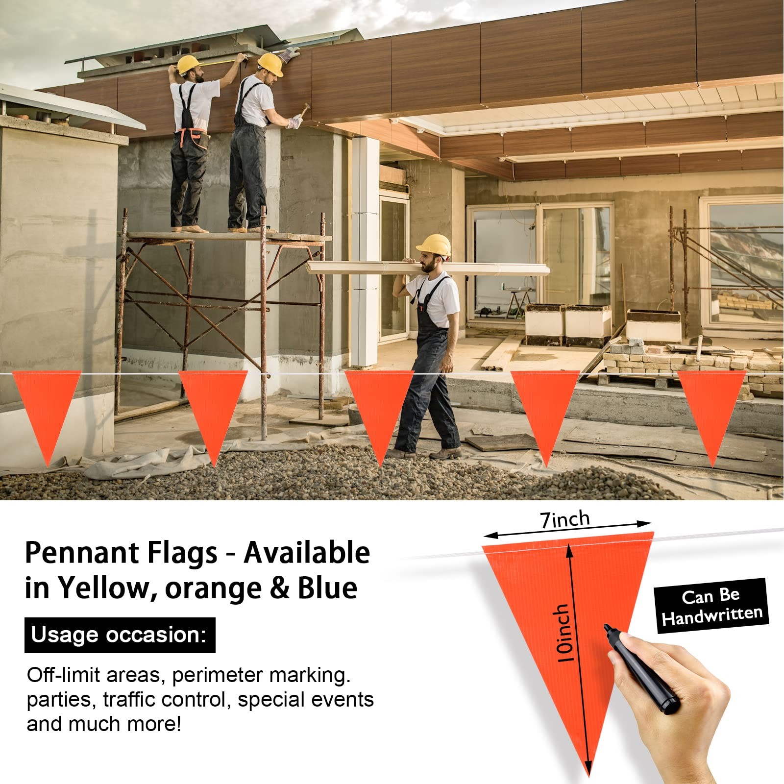 Pennant Safety Flags, Flagging Banner Warning Flags, Marking Flag on String f…