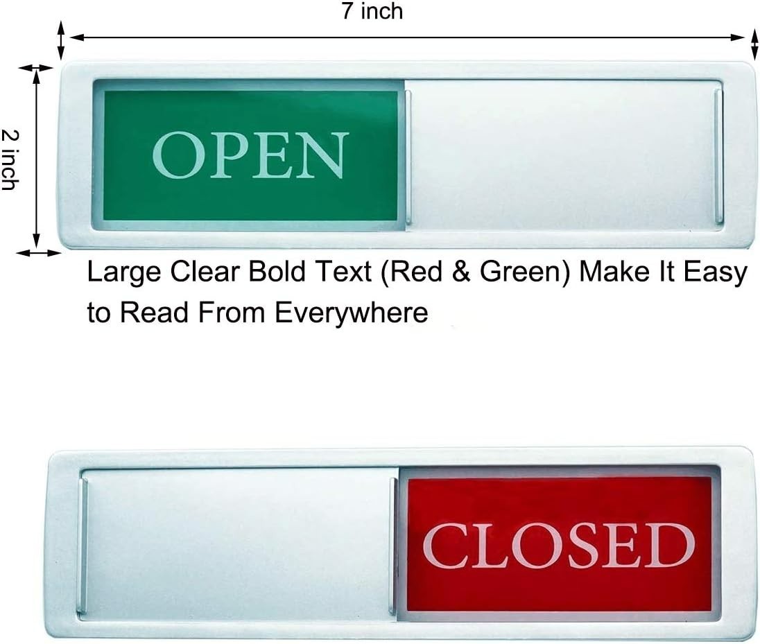 Eye-Catching Sliding Acrylic Sign for Business Doors: 2×7 Inches, Magnetic Mount