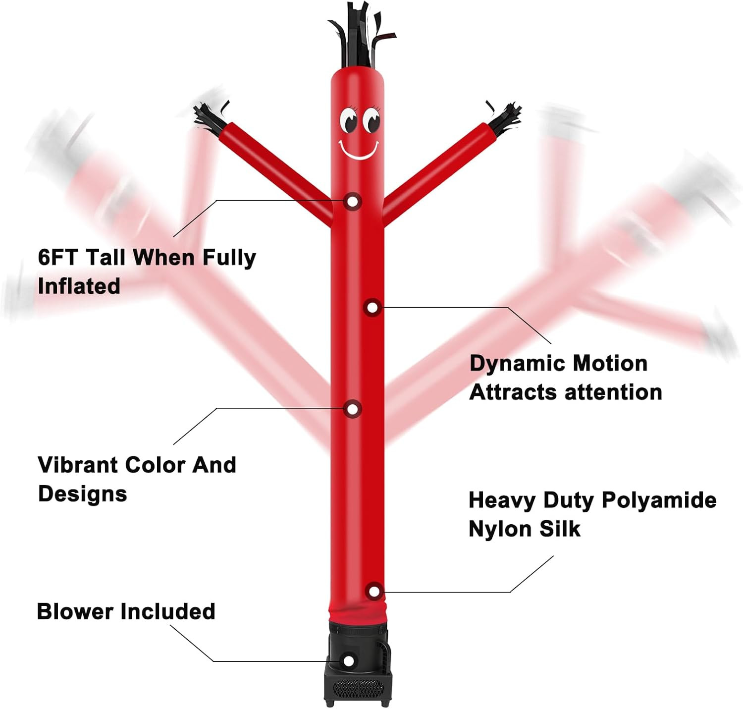 6FT Fly Puppet Dancer with 1/3Hp Blower Complete Set (RED)