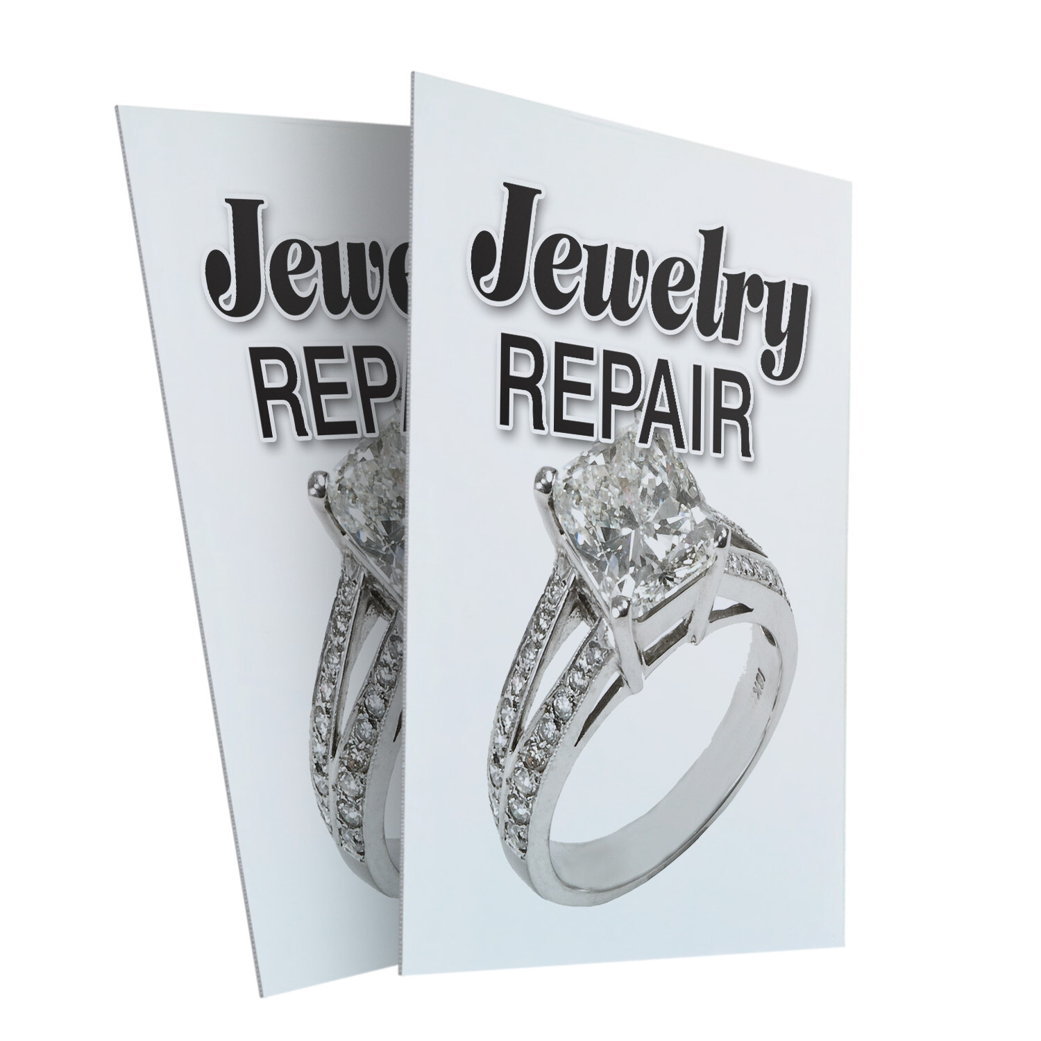 Jewelry Repair 24&Prime; x 36&Prime; 2 Pack Of Store Sign Plastic Or Decal