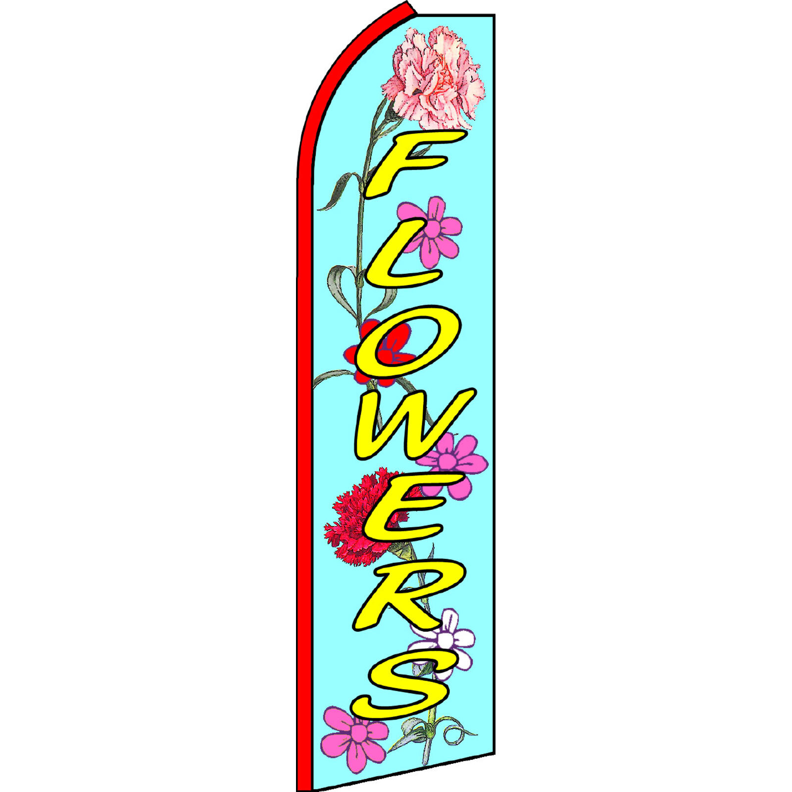 Flowers 2 1/2 ft X 11 1/2 ft Polyester Swooper Flag