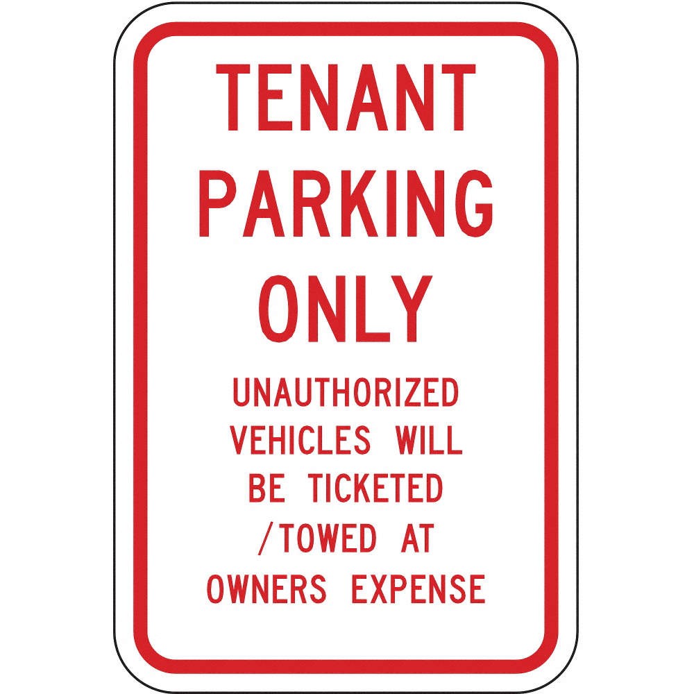 LYLE RP-122-12HA Tennant Parking Sign,18&Prime; x 12&Prime; 3PMV9