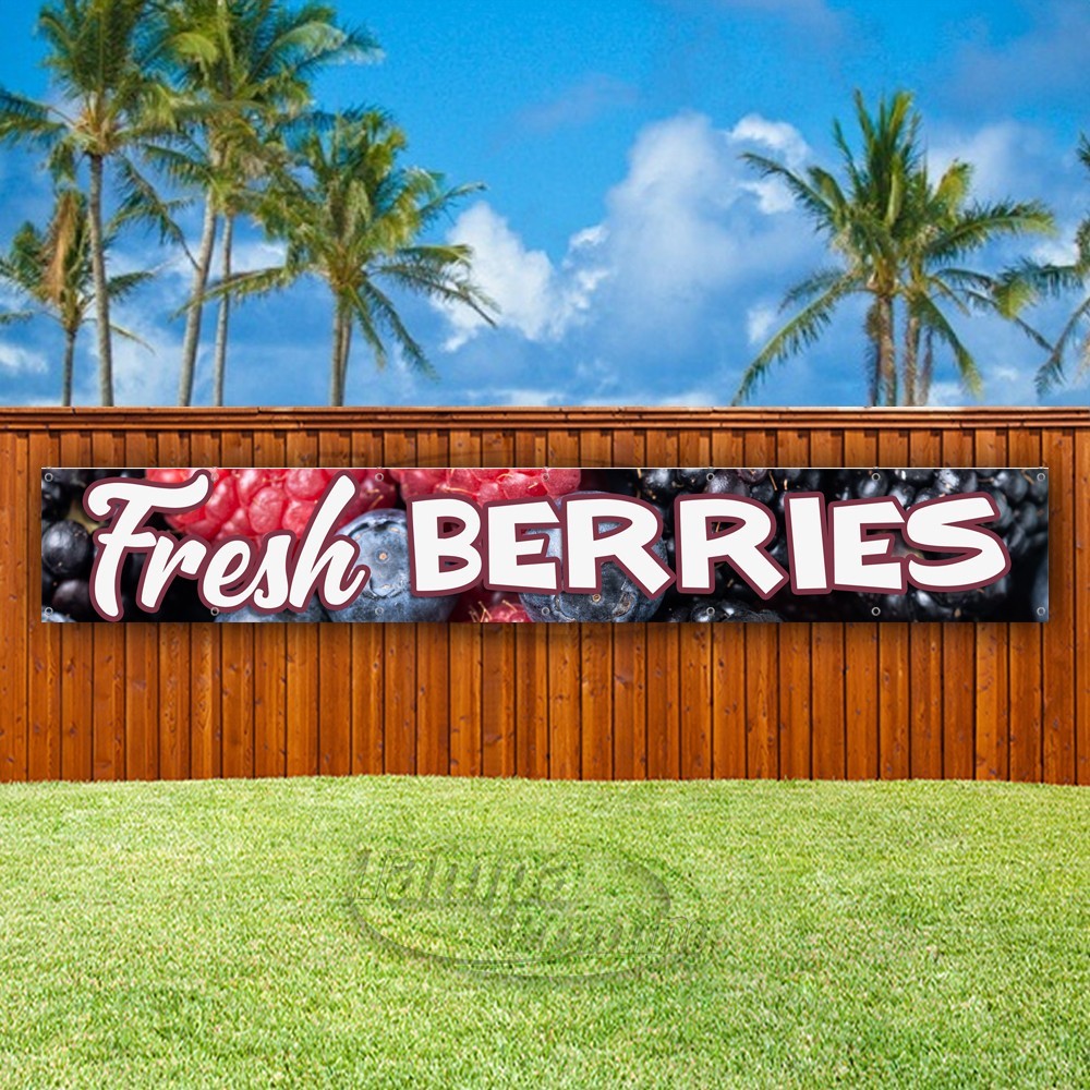 FRESH BERRIES Advertising Fruit Food Snack Vinyl Banner Flag Sign USA XL02110