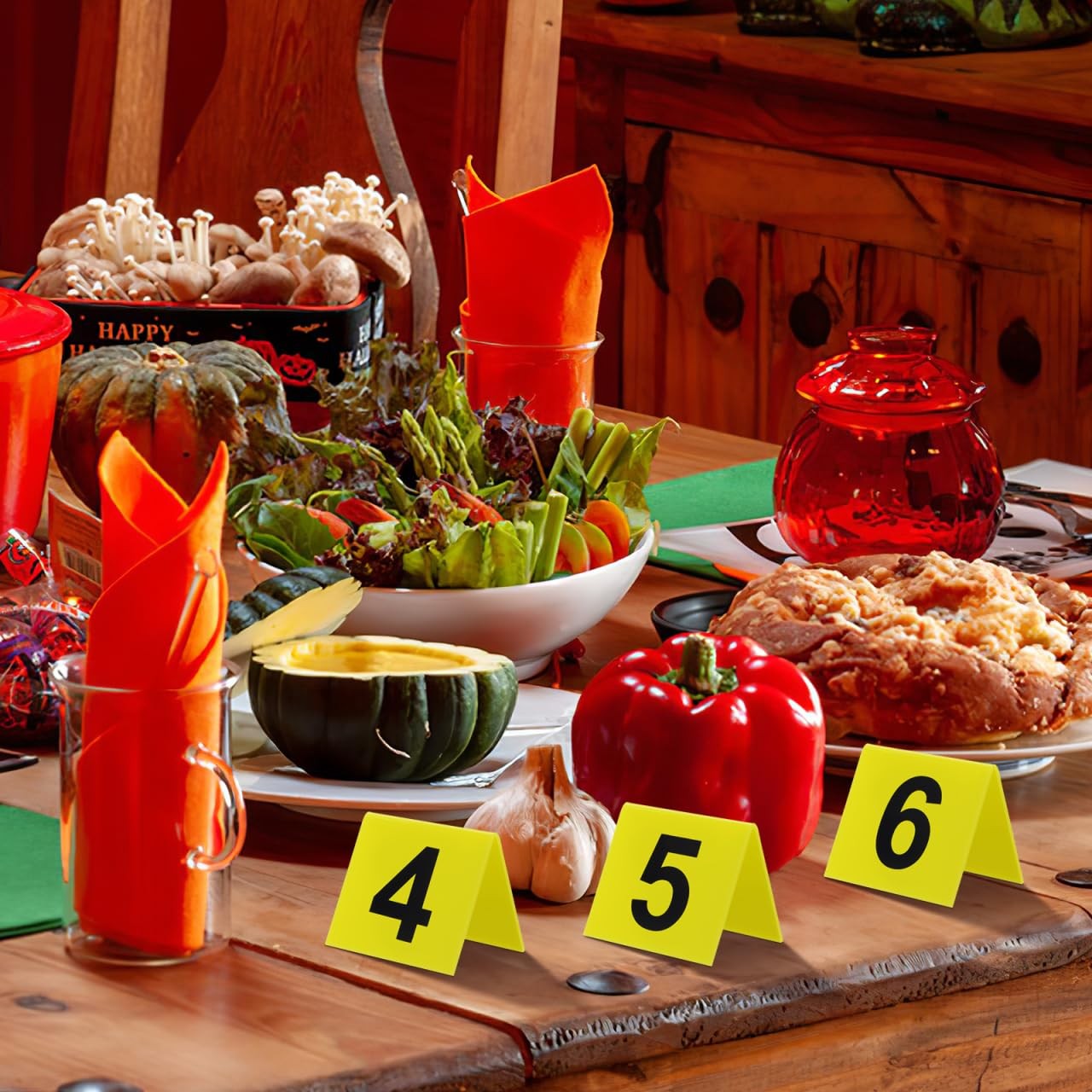 10 PCS Yellow Crime Scene Evidence Table Number Marker Tent Cards Signage