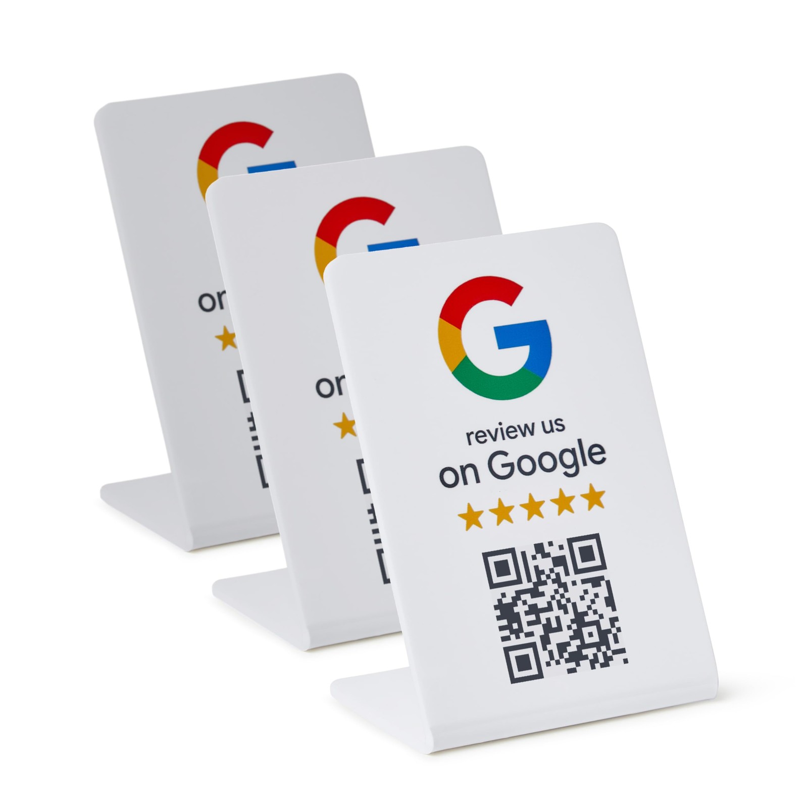 Google Review Stand – NFC & QR Code, Easy Setup, For All Businesses (3-Pack)
