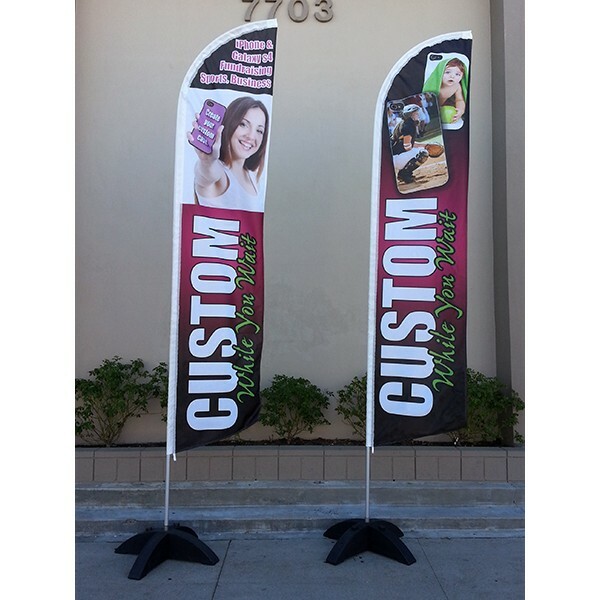 15&prime; Full Color Custom Tall Swooper Advertising Flag Feather Banner Digital Print