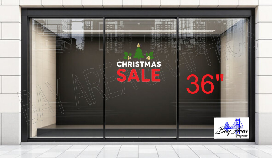 Christmas SALE Vinyl Window Graphic .Outdoor Oracal 651 Retail Store Sign🎄