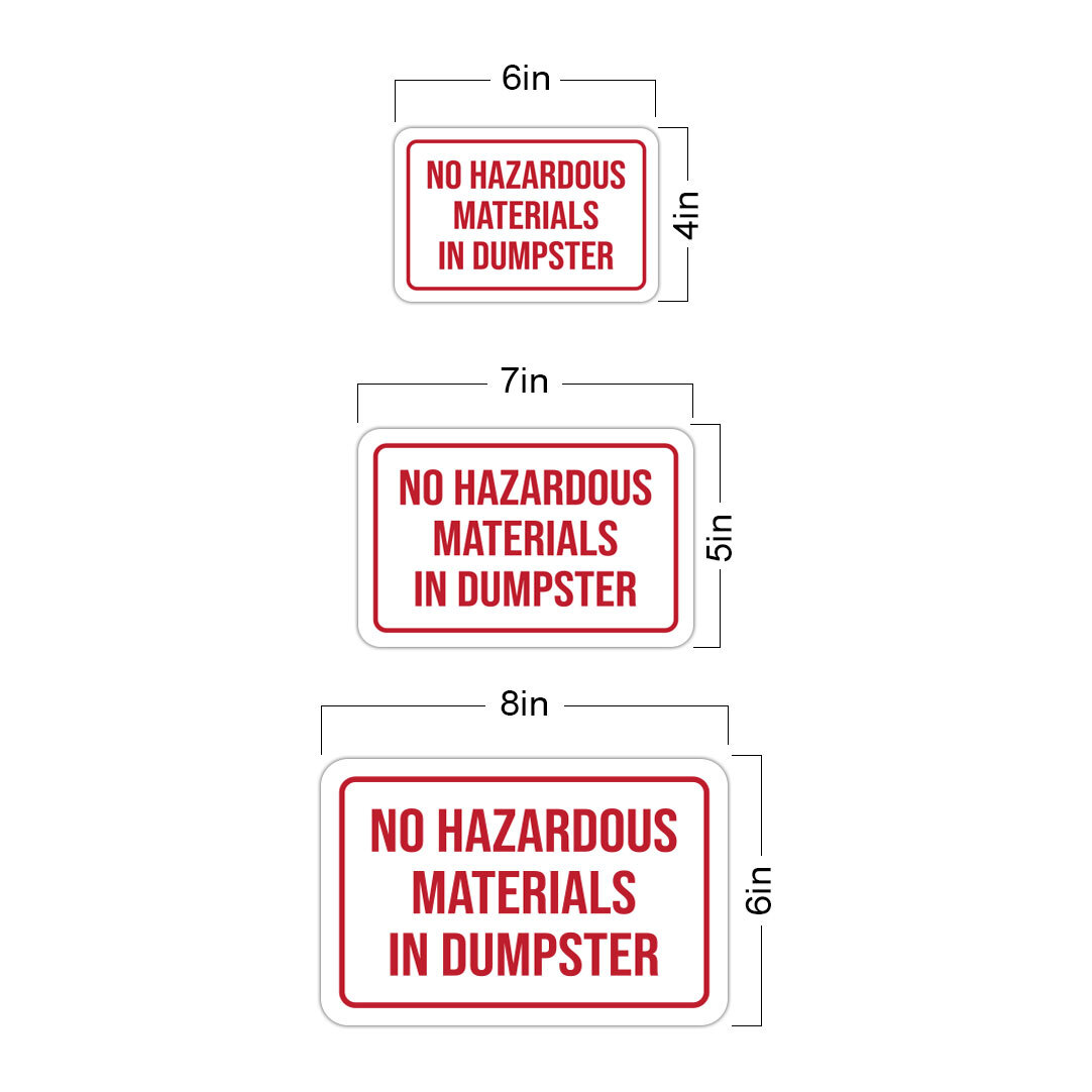 Classic Framed Plus No Hazardous Materials In Dumpster Door or Wall Sign