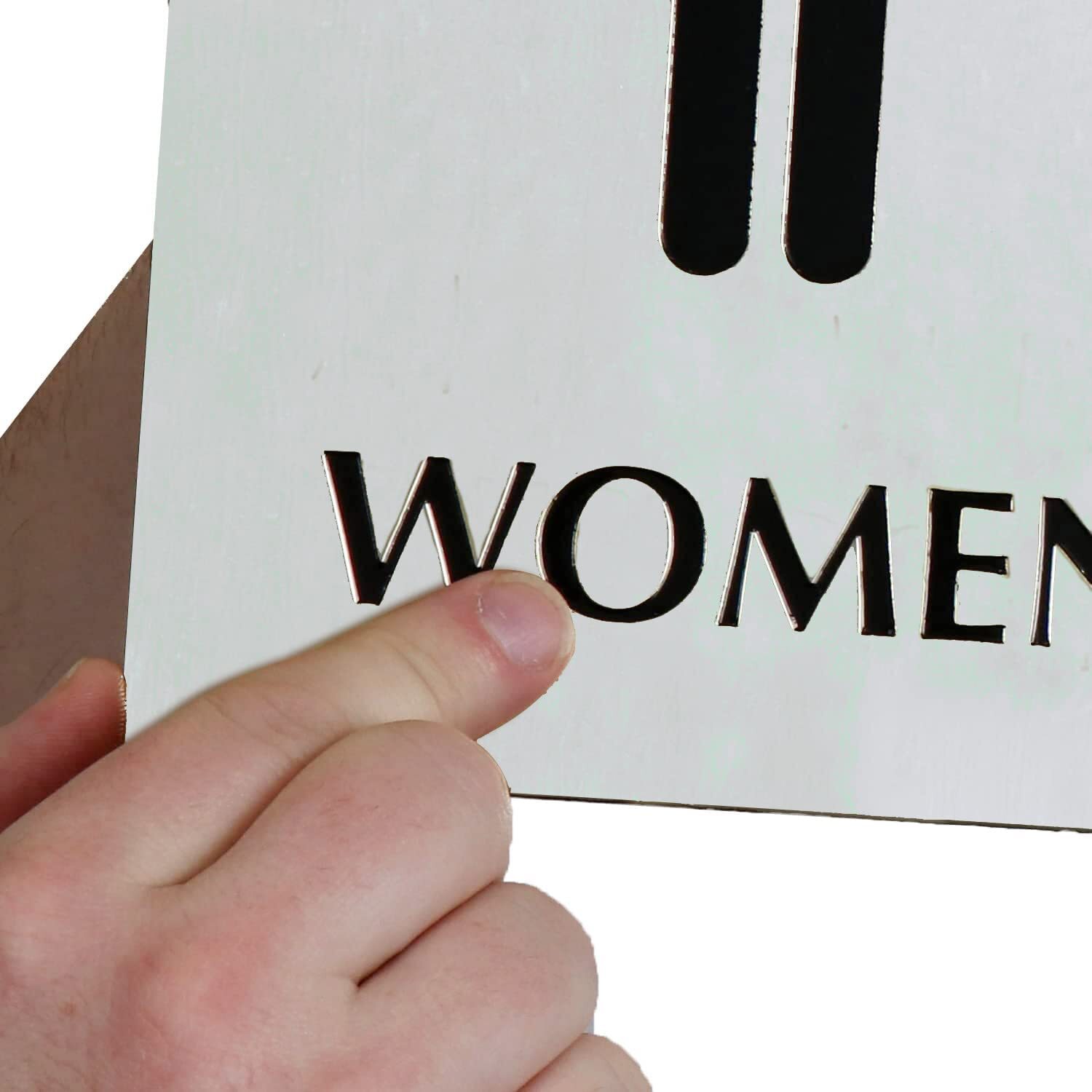 6 x 9 inch Womens Restroom Sign with Pictogram 40 mil Stainless Steel Metal E…