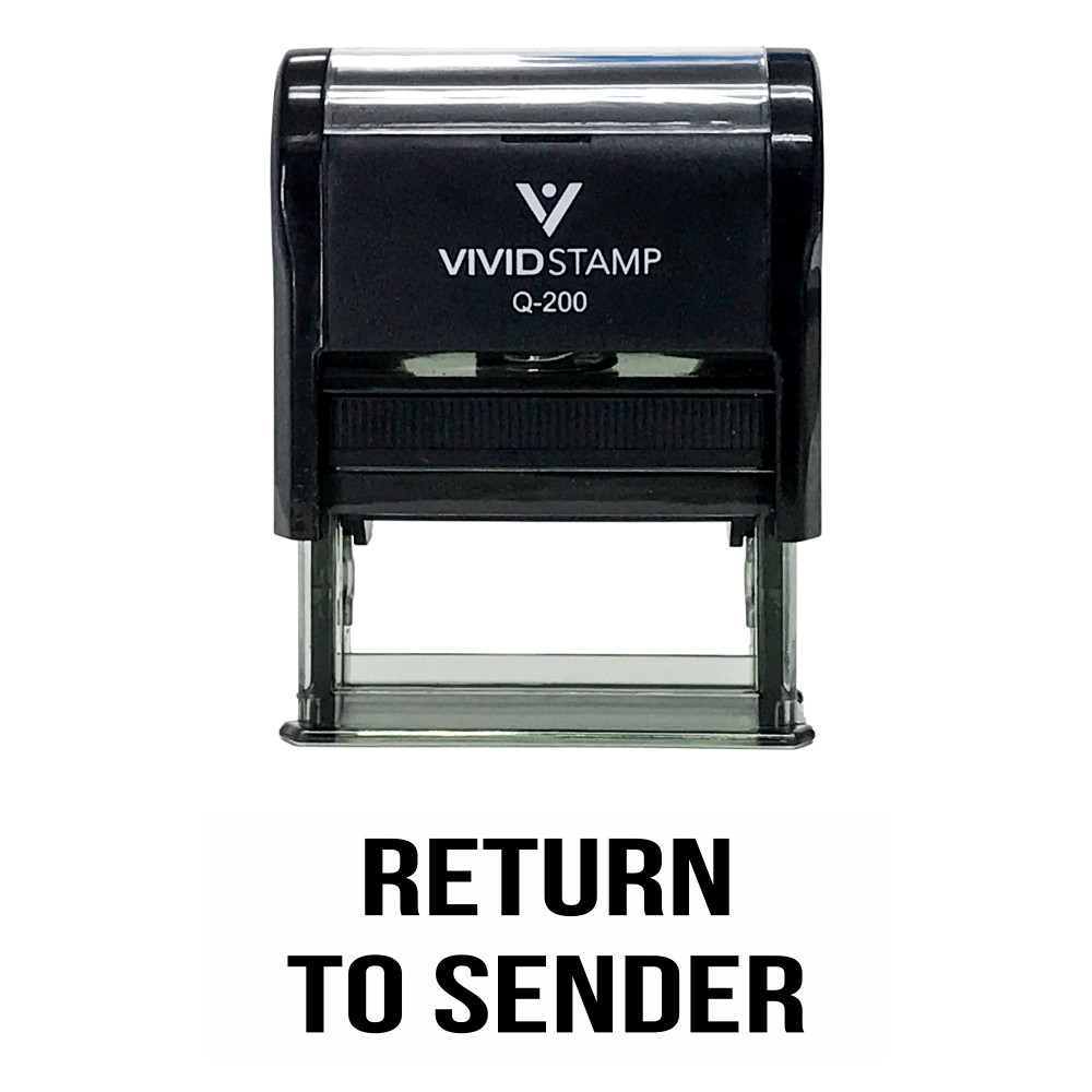 Return To Sender Classic Self Inking Rubber Stamp (Black Ink) Medium