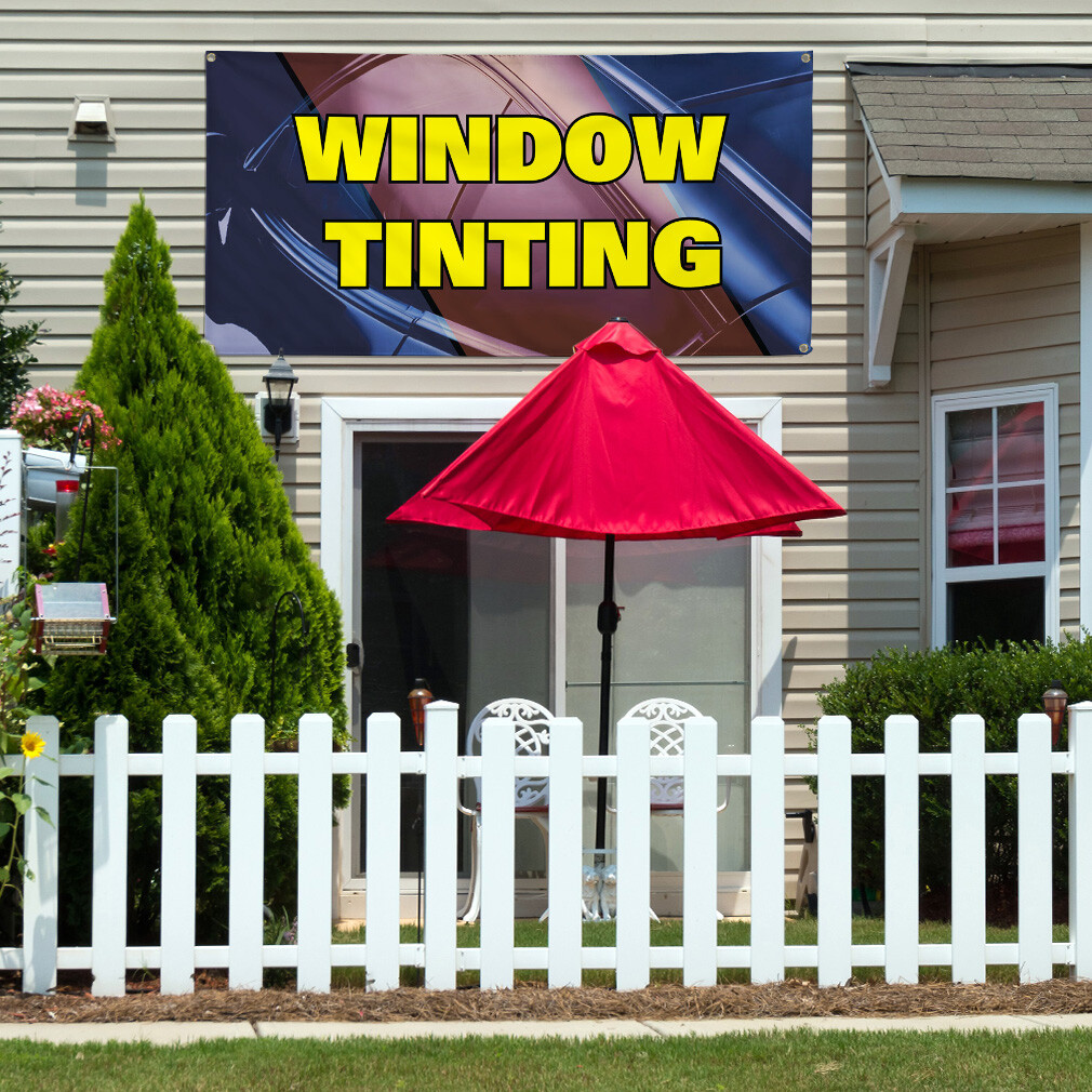 Vinyl Banner Sign Window Tinting #1 Style J Outdoor Marketing Advertising blue