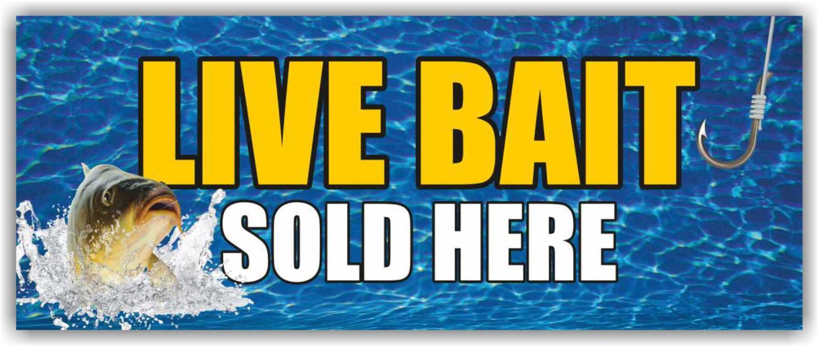LIVE BAIT SOLD HERE Advertising Banner Vinyl Mesh Sign fishing wobbler tackle