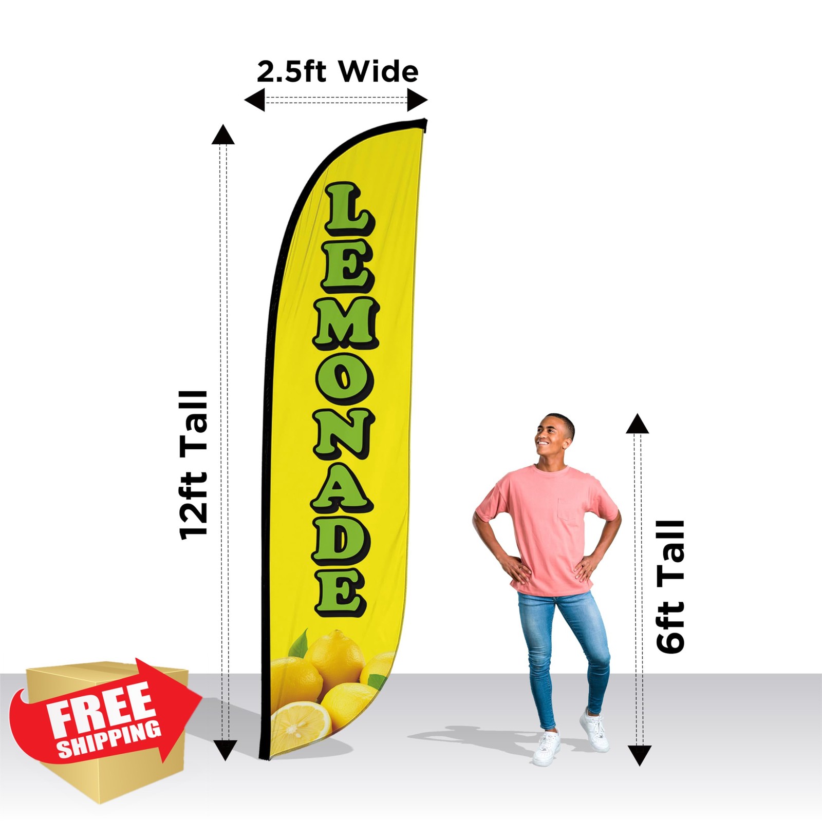 LookOurWay Feather Flag Banner Lemonade Yellow Swooper