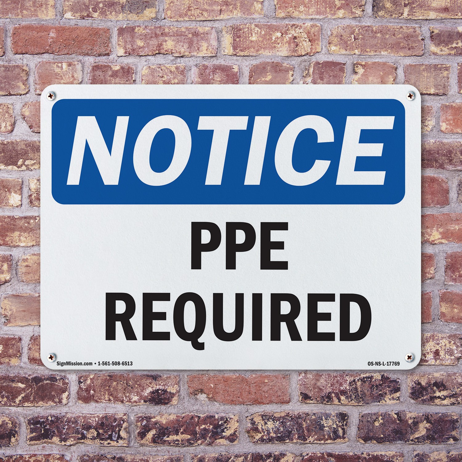 PPE Required OSHA Notice Sign Metal, Plastic, Or Decal – 5 or 10 Pack