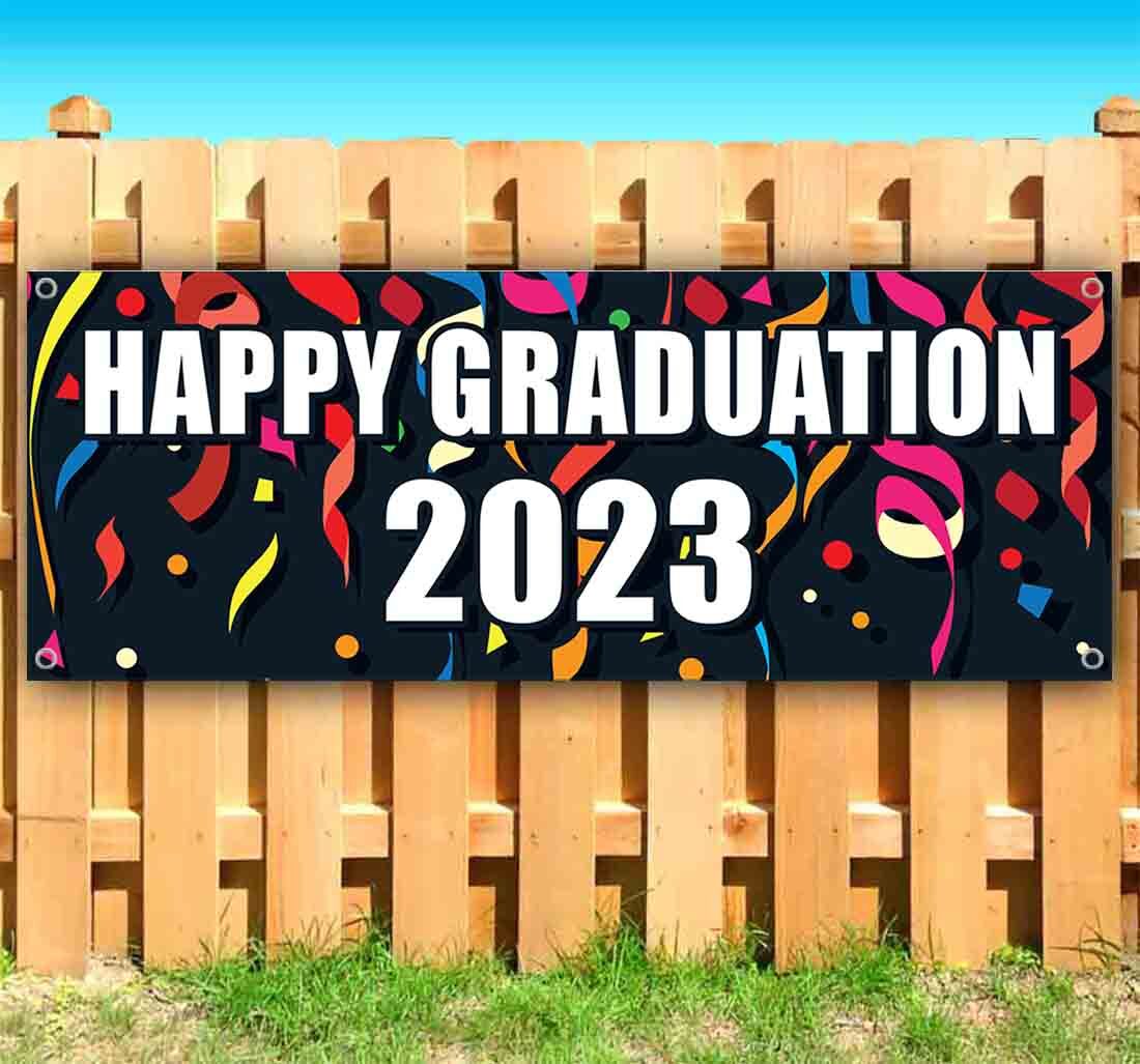 HAPPY GRADUATION 2023 Banner Advertising Vinyl Flag Sign Many Sizes School